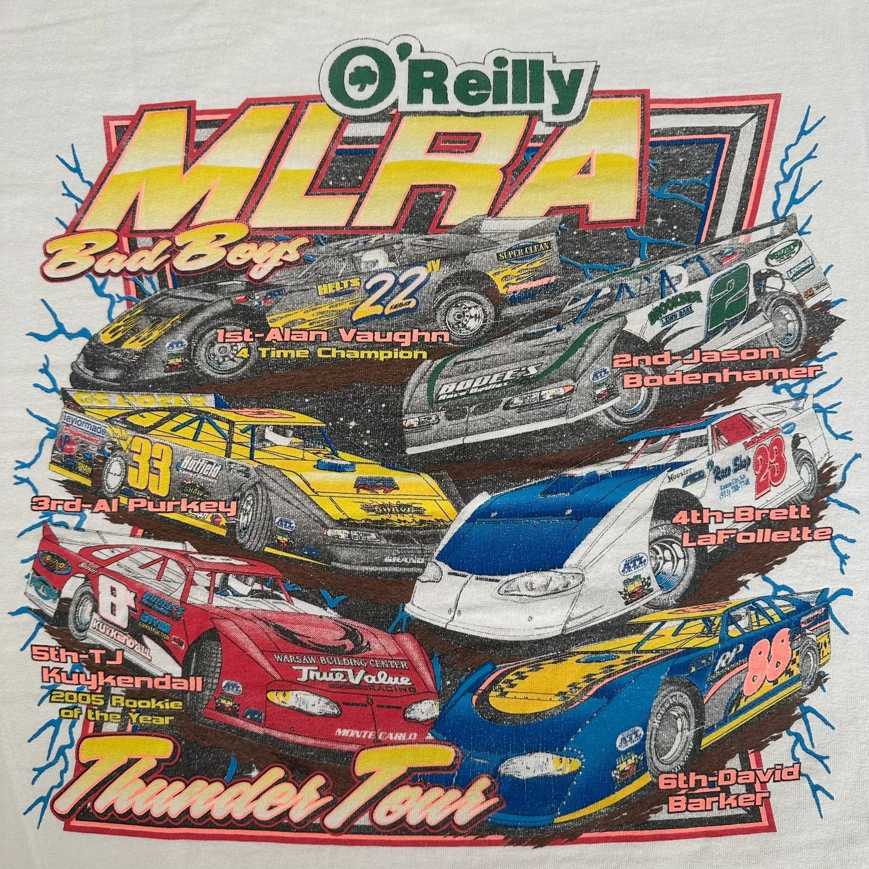 Gildan Vintage Y2K MLRA Dirt Racing T-Shirt White Thunder Tour Tee Size US XL / EU 56 / 4 - 5 Thumbnail