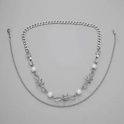 Other Wired Spike Pearl Necklace Chain Size ONE SIZE - 6 Thumbnail