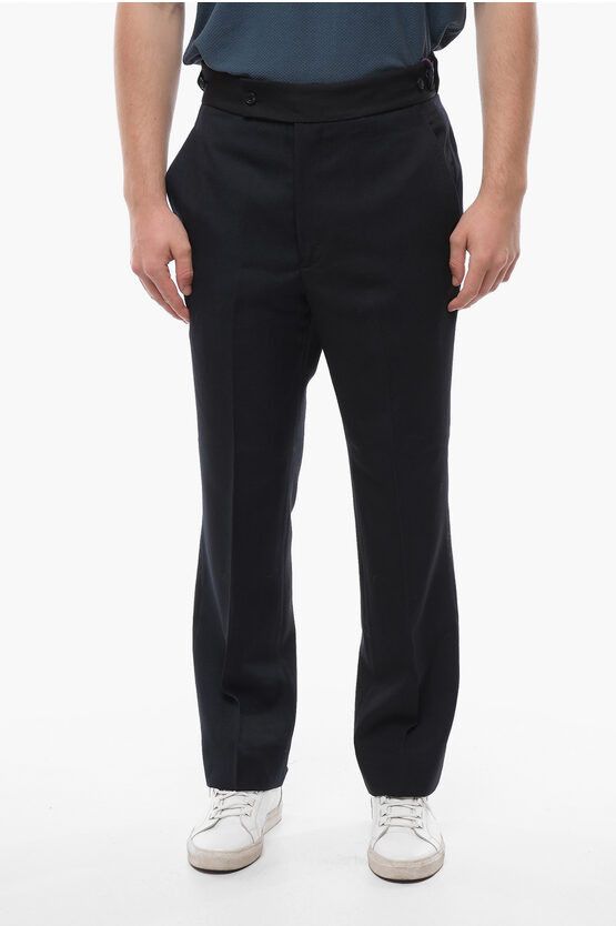 image of Needles Og1Mm0524 Straight Fit Wool Pants In Midnight Blue, Men's (Size 32)