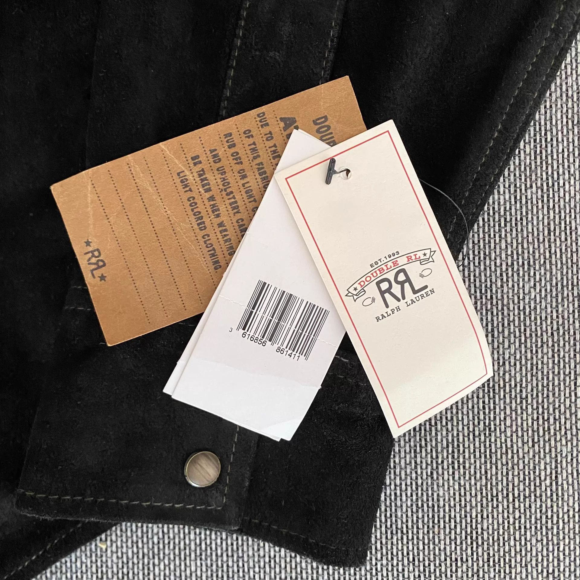 Polo Ralph Lauren RRL Vintage Western Nubuck Leather Shirt Black M Size US M / EU 48-50 / 2 - 7 Thumbnail