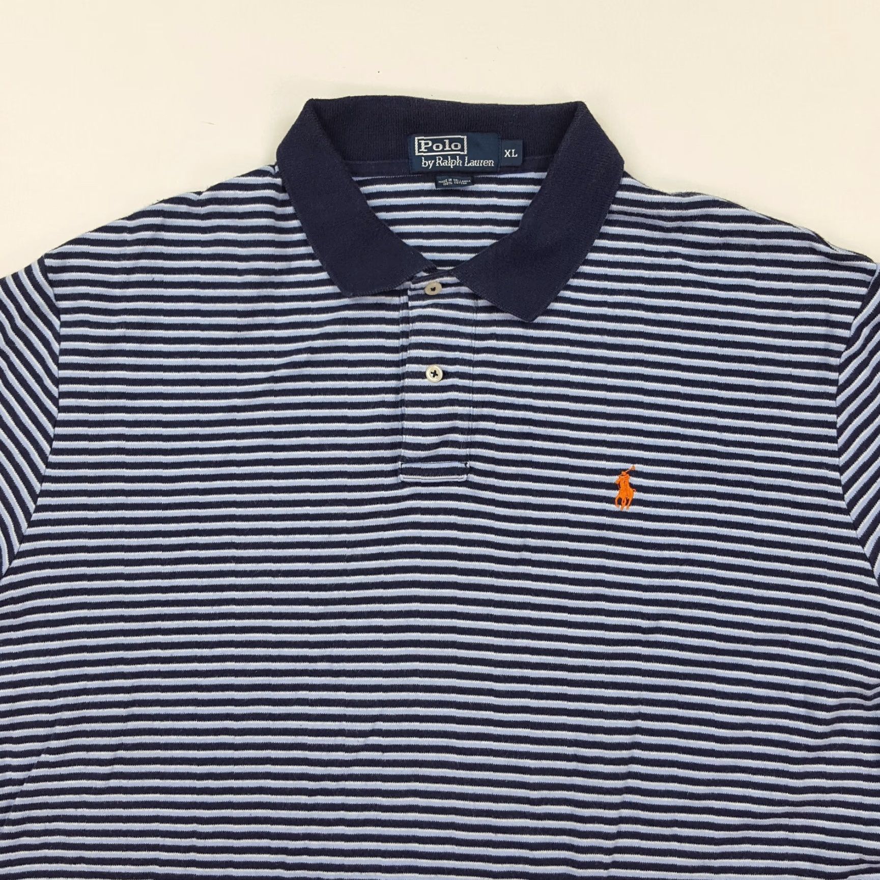 Polo Ralph Lauren VINTAGE Polo Ralph Lauren Polo Shirt Striped Short Sleeve Men's XL Surf Preppy 90s Casual Sports Golf Outdoor Retro Size US XL / EU 56 / 4 - 2 Thumbnail