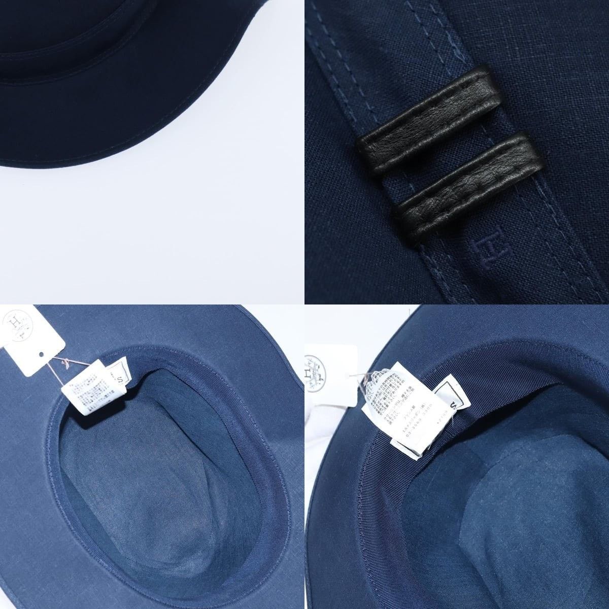 Hermes Hermes Hat Linen Navy Size ONE SIZE - 4 Thumbnail