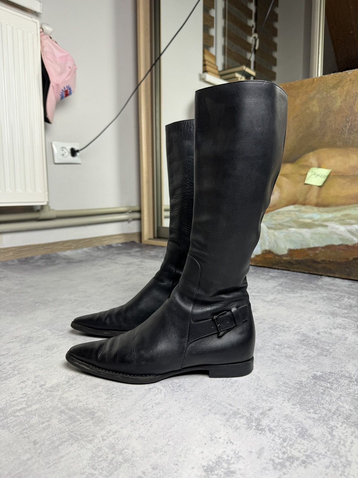 Gucci By Tom Ford Rare Vintage Moto Racing Y2K Leather Boots