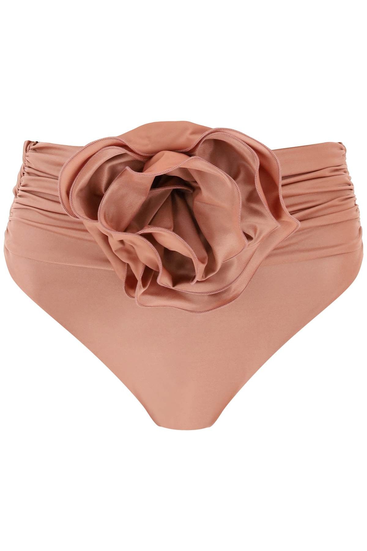 image of Magda Butrym High-Waisted Bikini Briefs With Flower Clip in Pink, Women's (Size Medium)