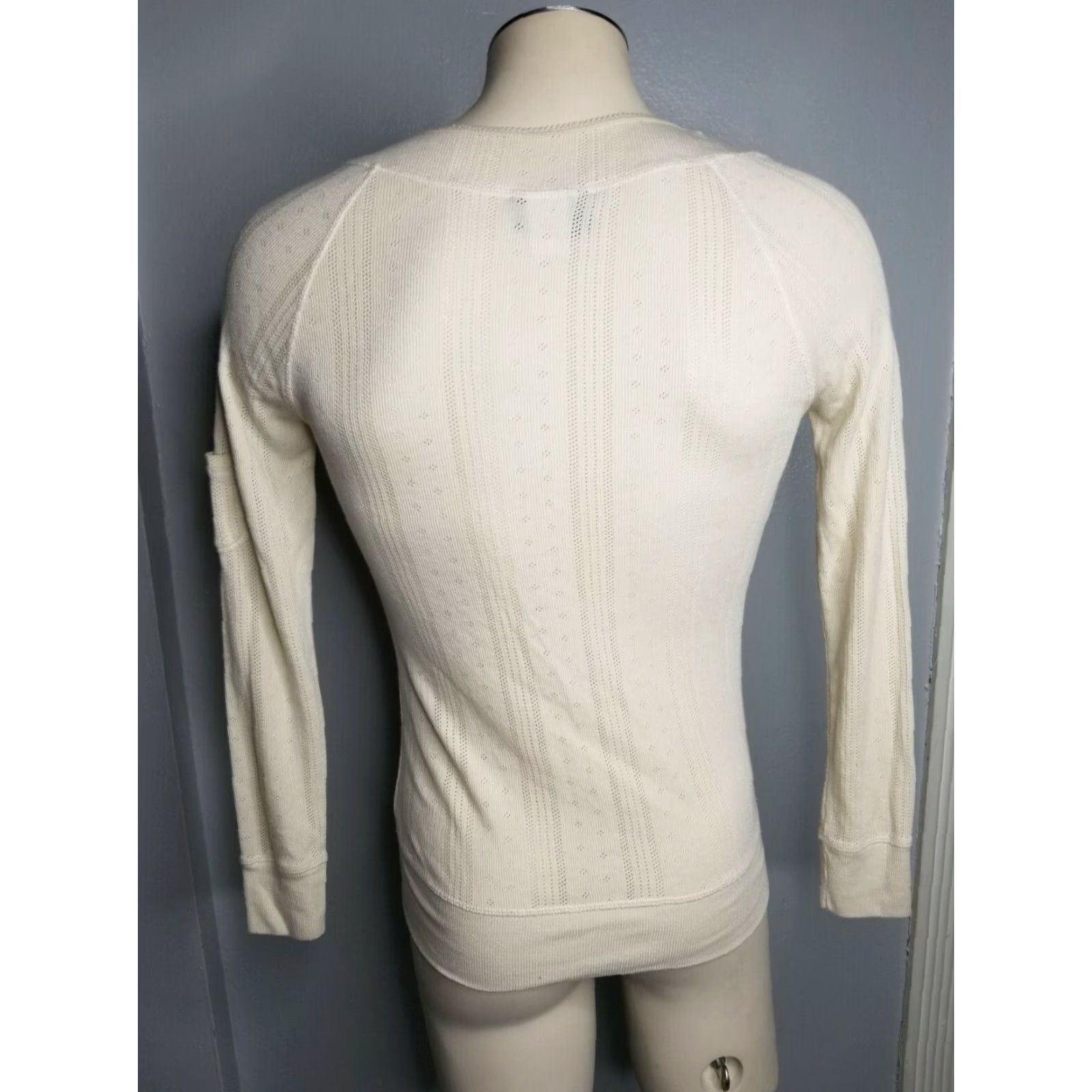 Athleta Athleta Striped Long Sleeve Shirt Top Women's Medium Beige Size M / US 6-8 / IT 42-44 - 2 Thumbnail