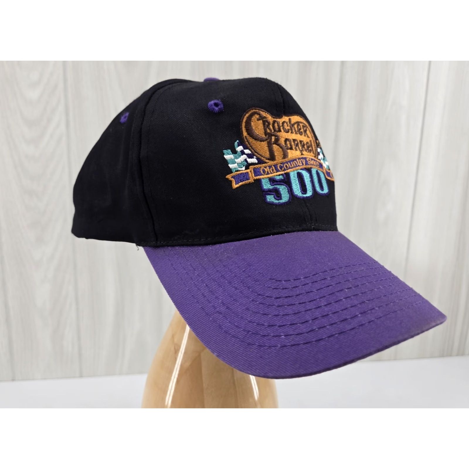 NASCAR VINTAGE 1990s Cracker Barrel 500 Old Country Store Nascar Race Snapback Cap Hat Men Black One Size Adjustable Hat Size ONE SIZE - 4 Thumbnail
