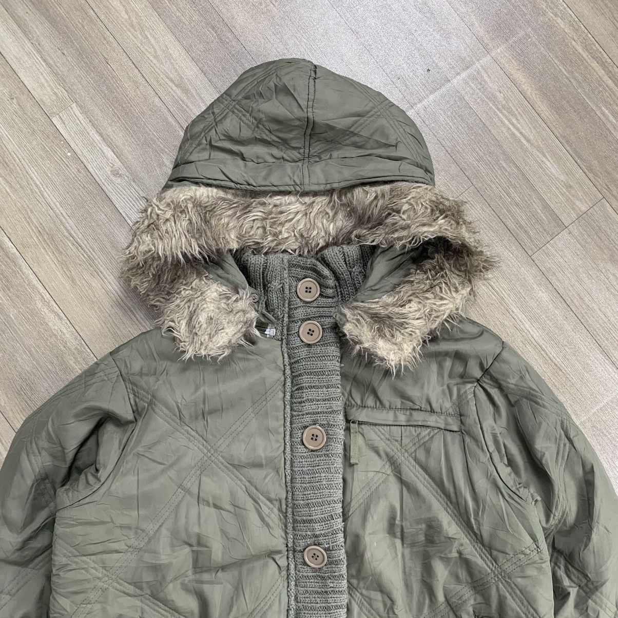 If Six Was Nine 2000’s JKG Puffer Fur Army Green LGB GOA Style Jacket Size US L / EU 52-54 / 3 - 3 Thumbnail