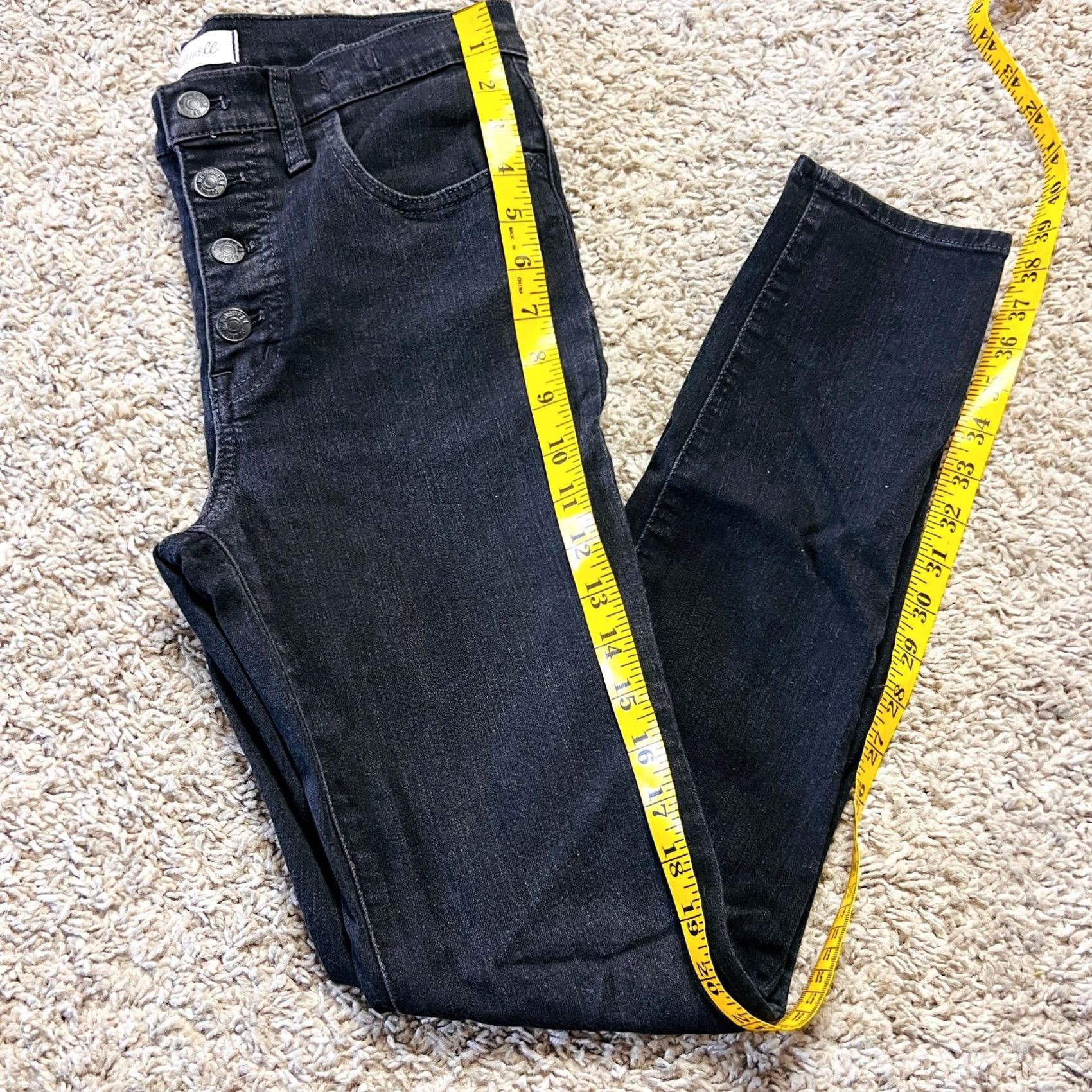 Madewell Madewell 9" Mid Rise Black Skinny Button Up Jeans Ankle Women's Casual 27 Size 27" / US 4 / IT 40 - 2 Thumbnail