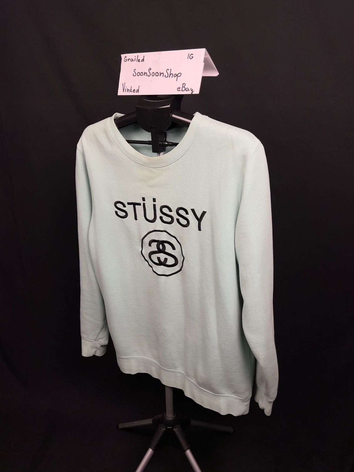 Stussy Stüssy mint sweatshirt crew neck Size US L / EU 52-54 / 3 - 2 Thumbnail