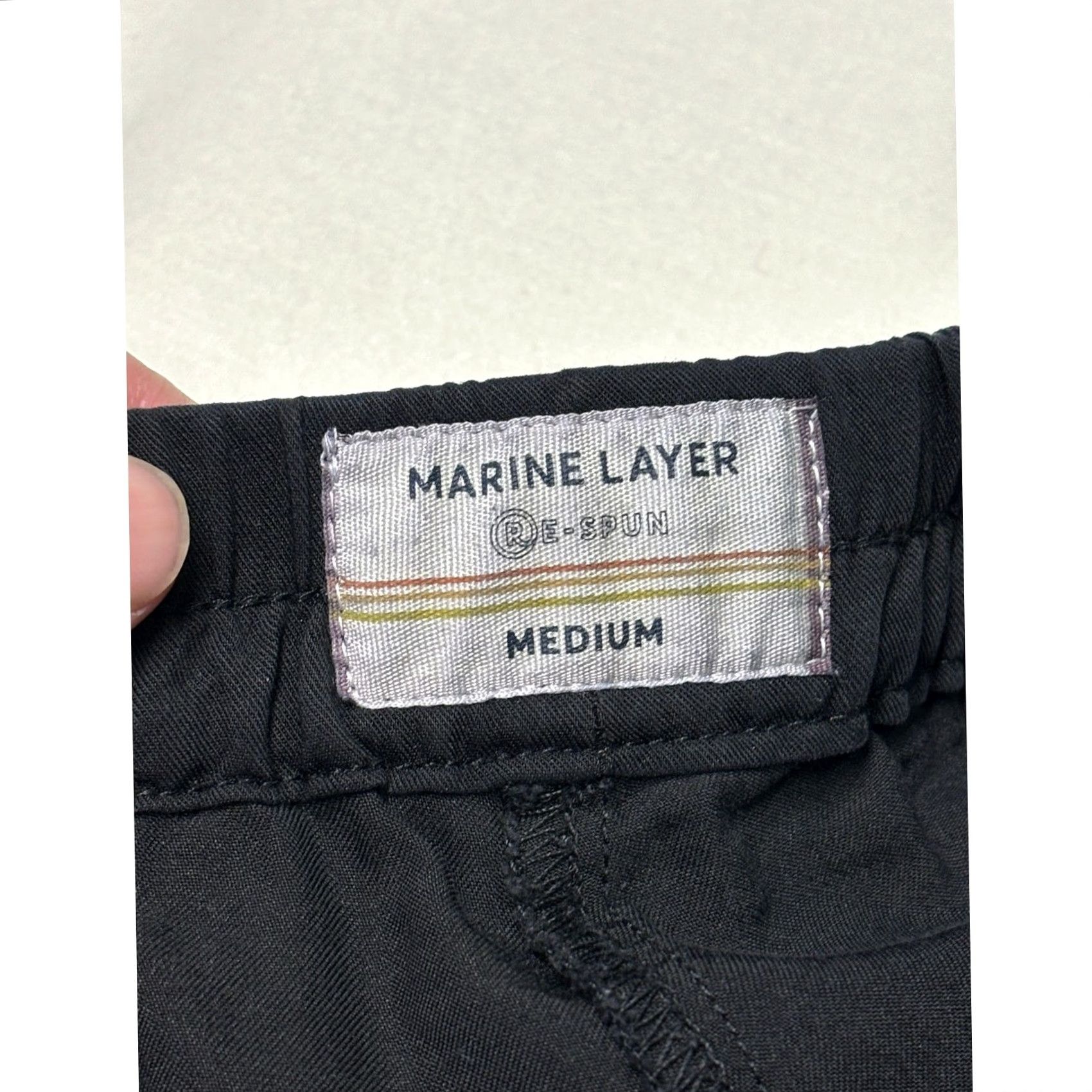 Marine Layer MARINE LAYER Pants Black Elastic Waist Relaxed Fit Casual Travel Women M Medium Size 32" / US 10 / IT 46 - 4 Thumbnail