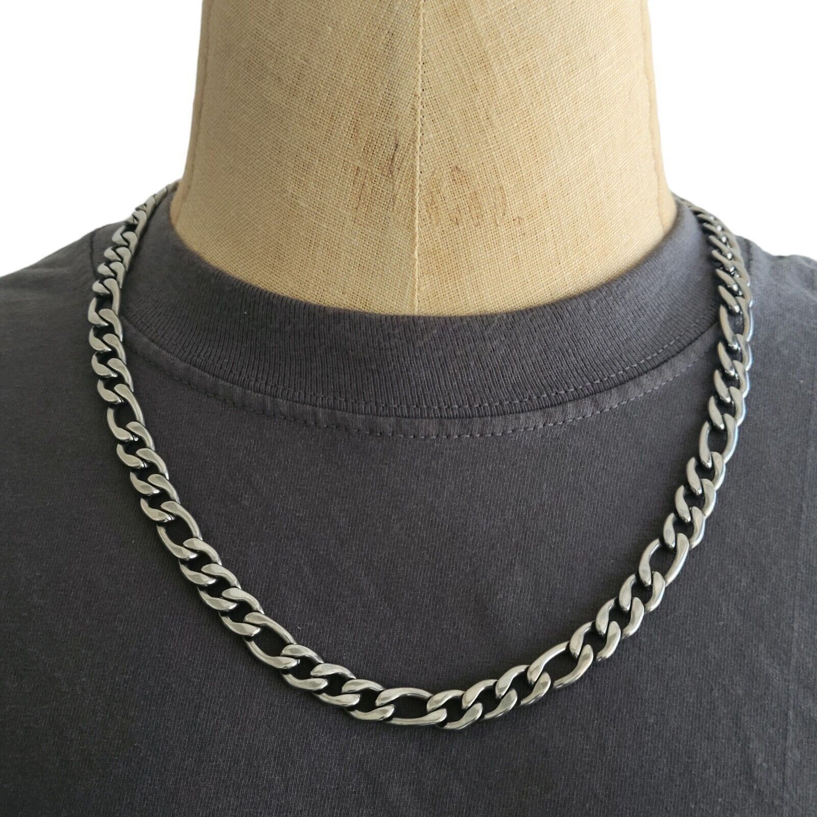 Macys Men's 24 Inch Stainless Silver Necklace. Size ONE SIZE - 5 Thumbnail