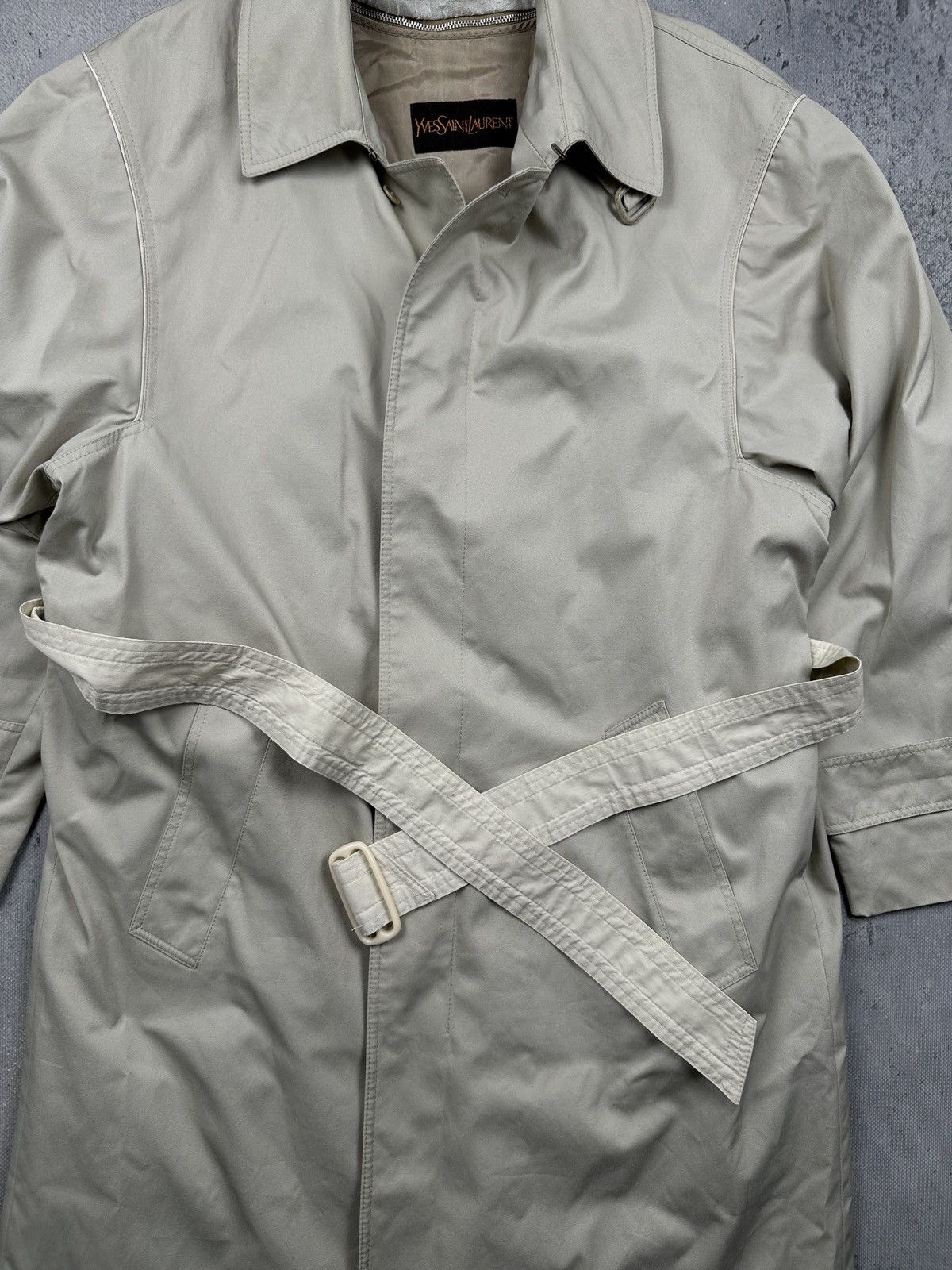 Yves Saint Laurent Yves Saint Laurent Trench Coat Beige Nova Check Lined 80s Size US L / EU 52-54 / 3 - 23 Thumbnail