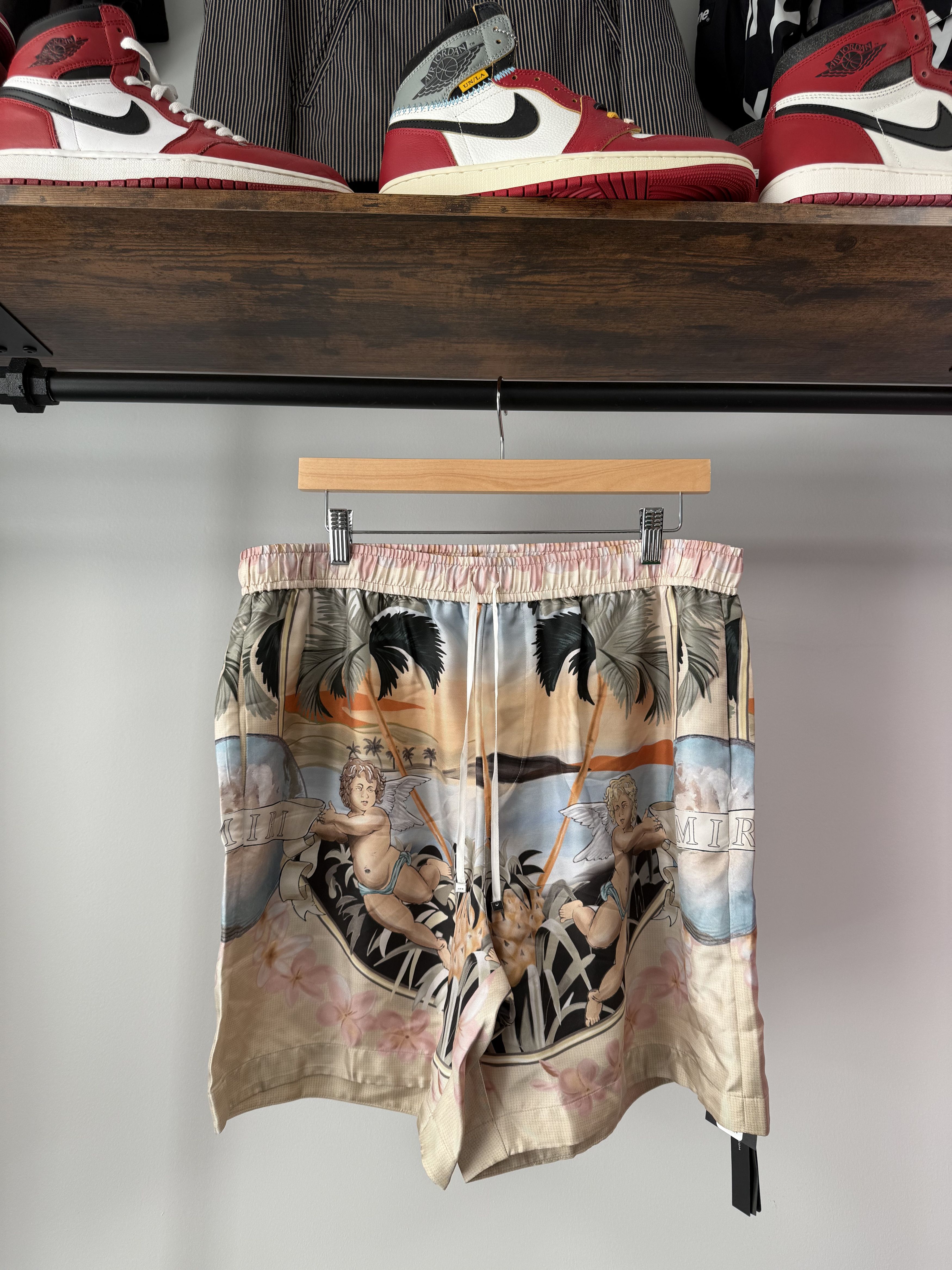 Amiri Amiri Silk Cherub Drawstring Shorts - 2XL Size US 38 / EU 54 - 1 Thumbnail