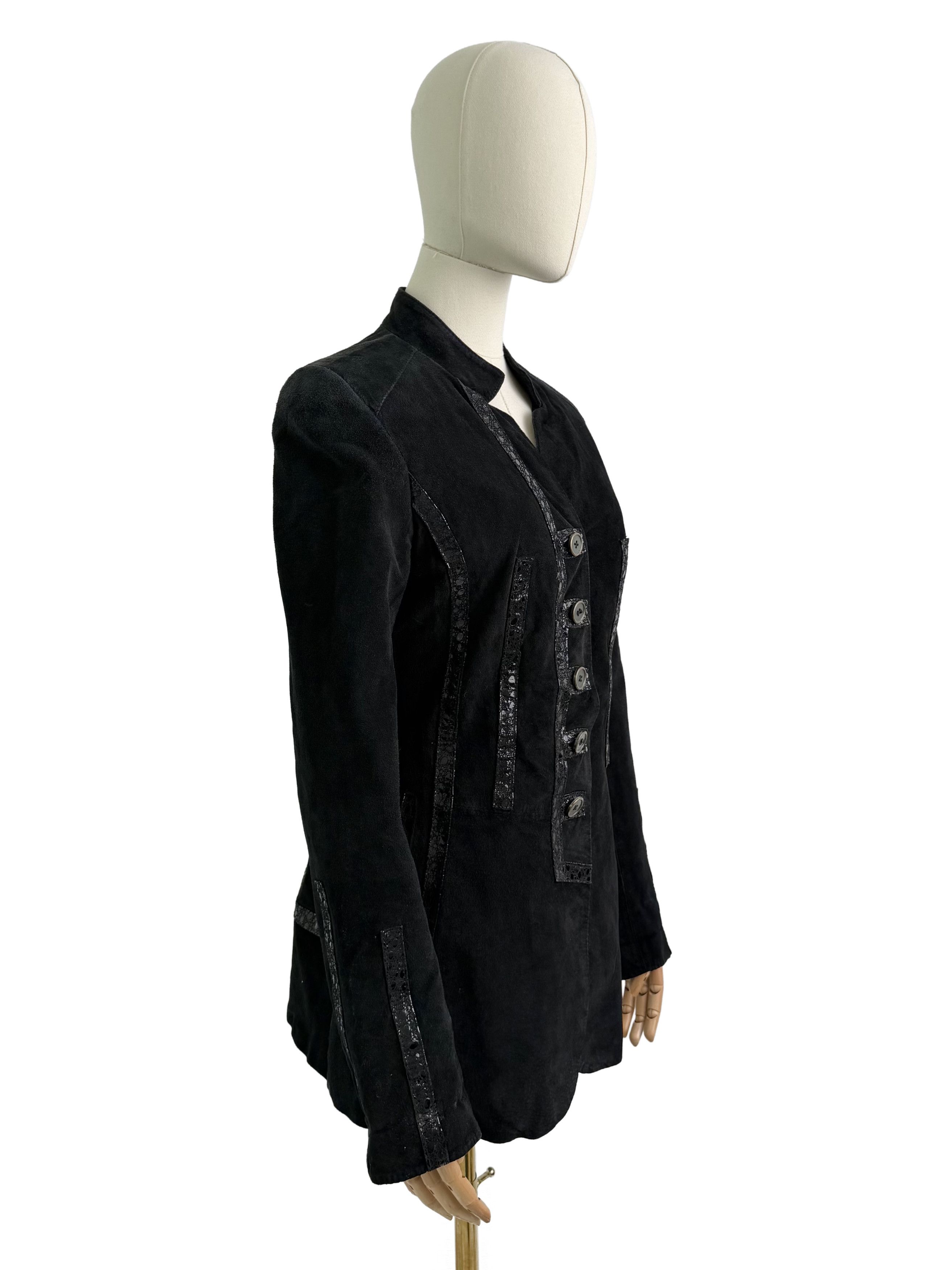 Vintage Vintage Suede Military Style Jacket Gothic Victorian Blazer Size S / US 4 / IT 40 - 2 Thumbnail