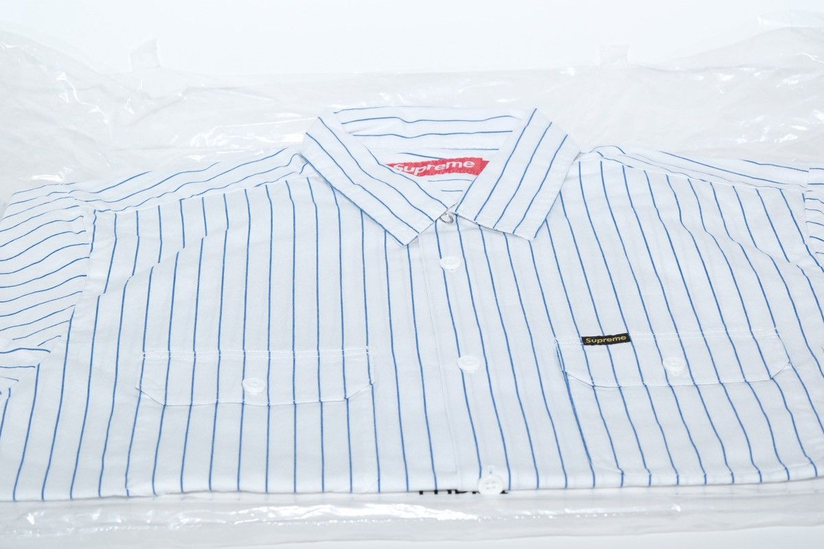 Supreme Supreme Ghostface S S 26 Work Shirt Size M White Stripe Size US M / EU 48-50 / 2 - 4 Thumbnail