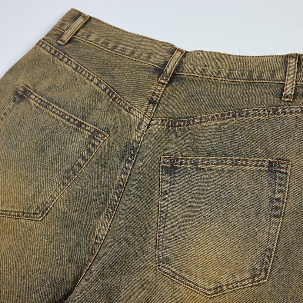 Vintage Retro loose-fitting wide-leg distressed washed casual jeans Size US 32 / EU 48 - 5 Thumbnail