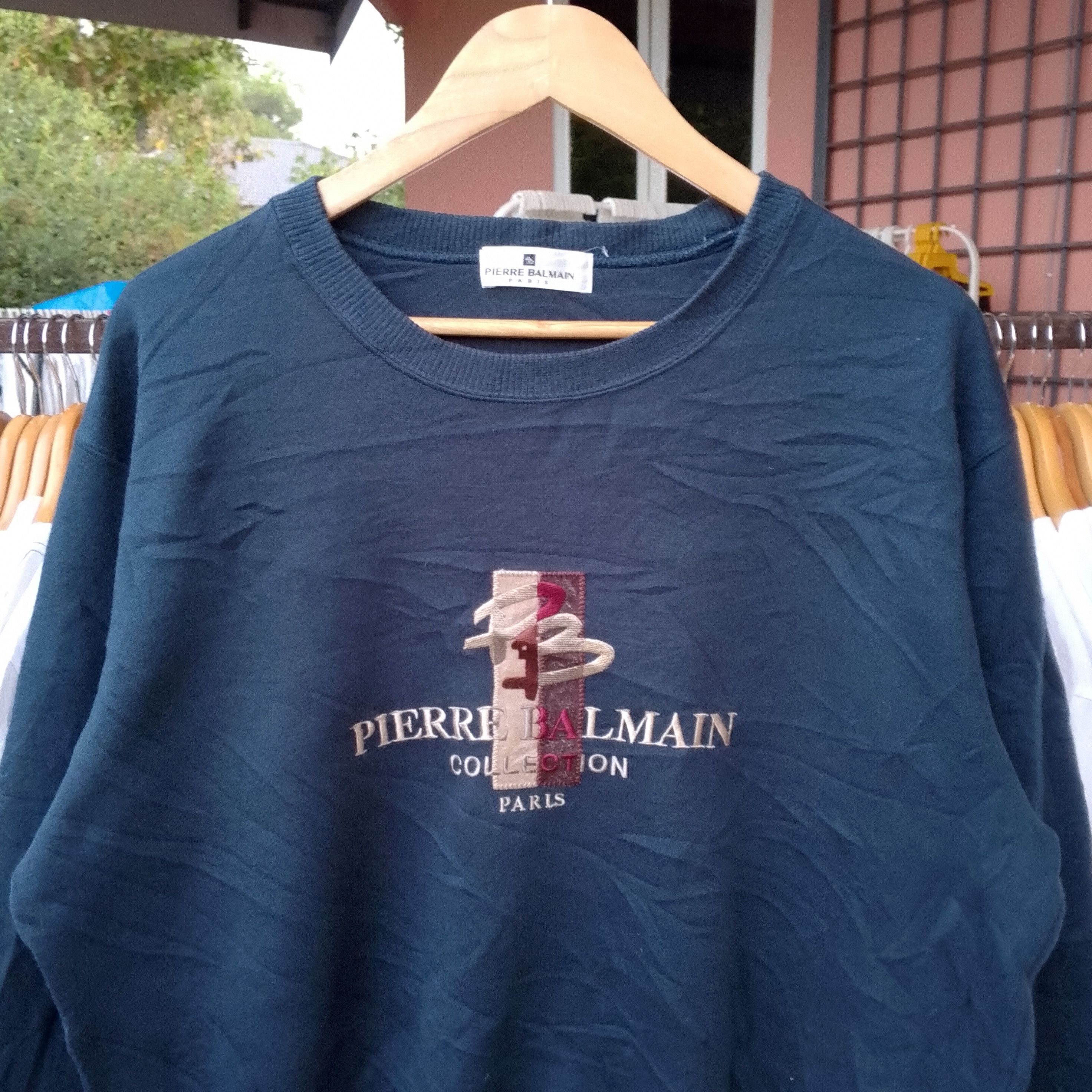 Pierre Balmain Vintage Pierre Balmain Embroidery Logo Sweatshirt Size US XL / EU 56 / 4 - 2 Thumbnail