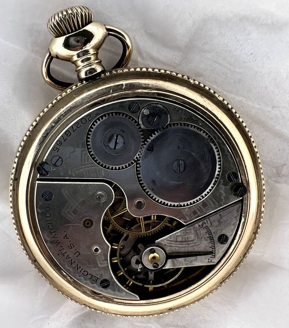 Elgin National Watch Company Freemason Dial 7 Jewel Pocket Watch Vintage 1918 GF Case Size ONE SIZE - 4 Thumbnail