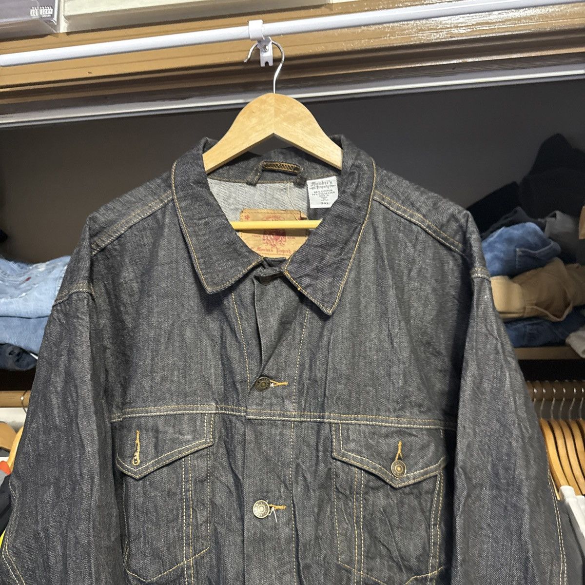 Other Members Property Denim Blue Button Long Sleeve Men's Sz 3XL Size US XXL / EU 58 / 5 - 2 Thumbnail