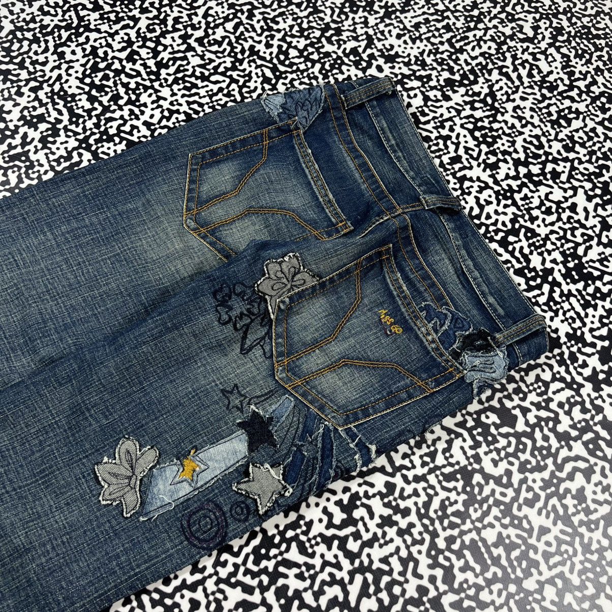 Miss Sixty Vintage Y2K Miss Sixty Japanese Patchwork Style Retro Jeans Size 29" - 7 Thumbnail