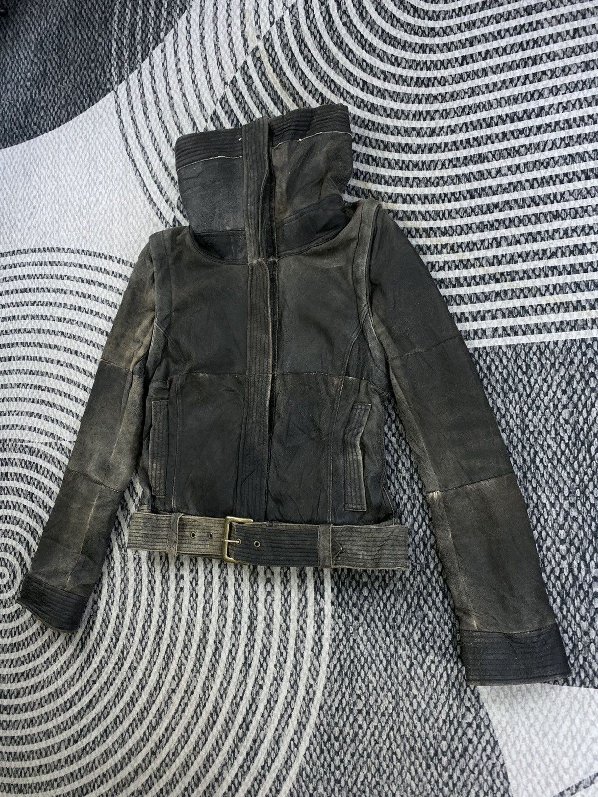 Japanese Brand Vintage Japan Patchwork Leather Biker Jacket Size S / US 4 / IT 40 - 5 Thumbnail