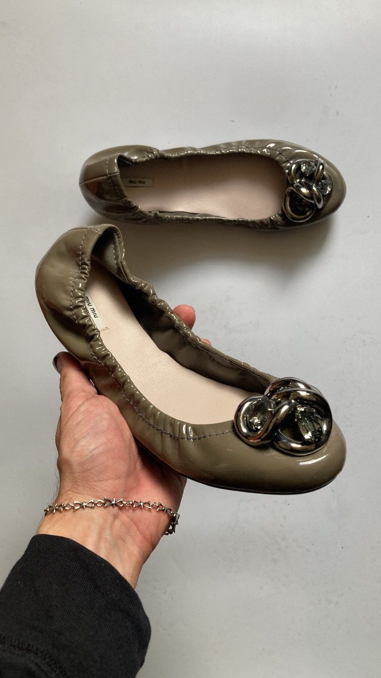 Miu Miu Miu Miu Vinyl Ballet Flats / Ballerinas Size US 8.5 / IT 38.5 - 1 Thumbnail