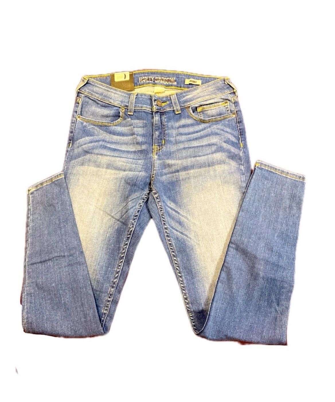 Harley Davidson Harley Davidson Classic Blue Women's Skinny Mid-Rise Jeans Size 30" / US 8 / IT 44 - 1 Thumbnail