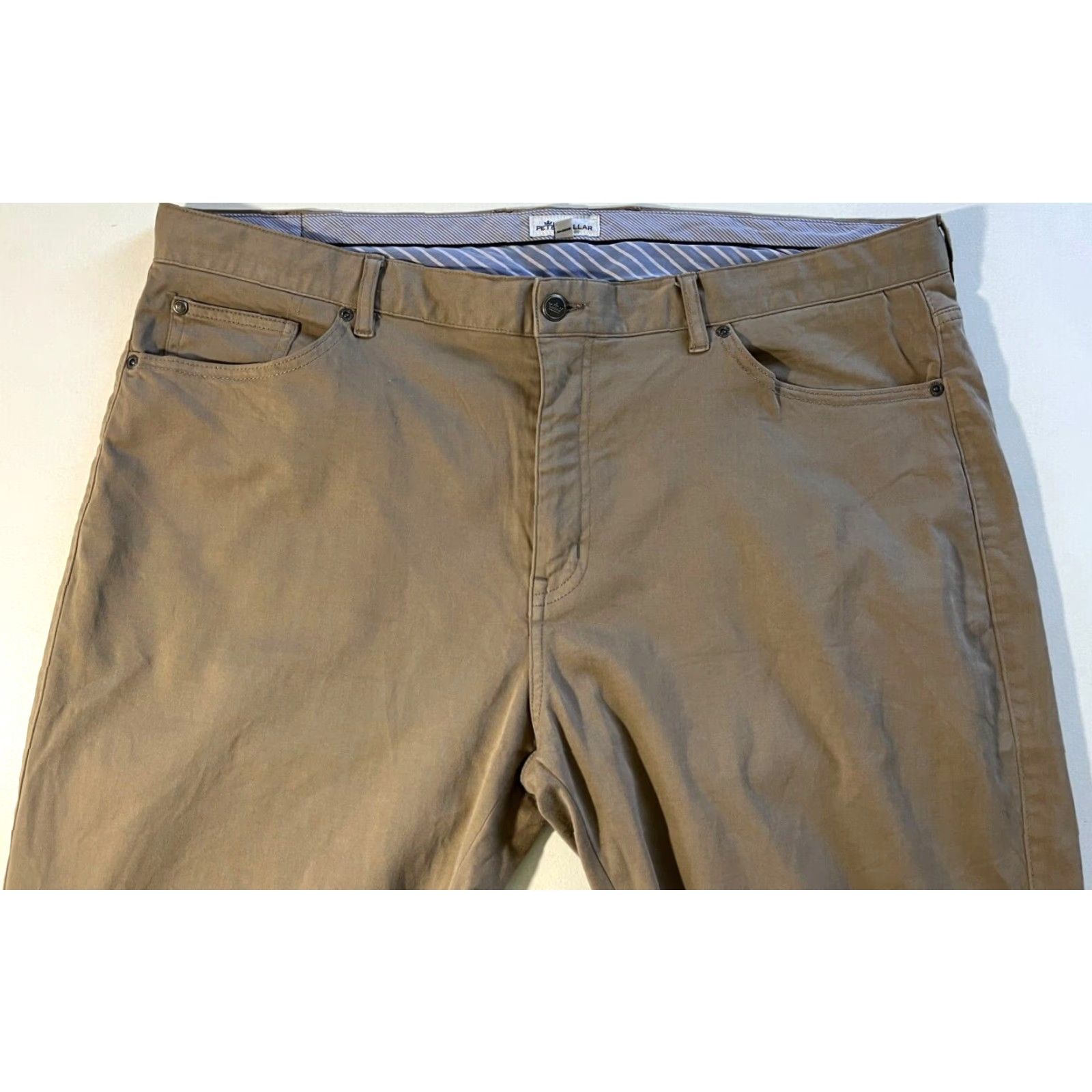 Peter Millar Peter Millar Men’s Ultimate Sateen Five-Pocket Pants 40x34 Tan Cotton Blend Flat Front Straight Slim Regular Shirt? Size US 40 / EU 56 - 5 Thumbnail