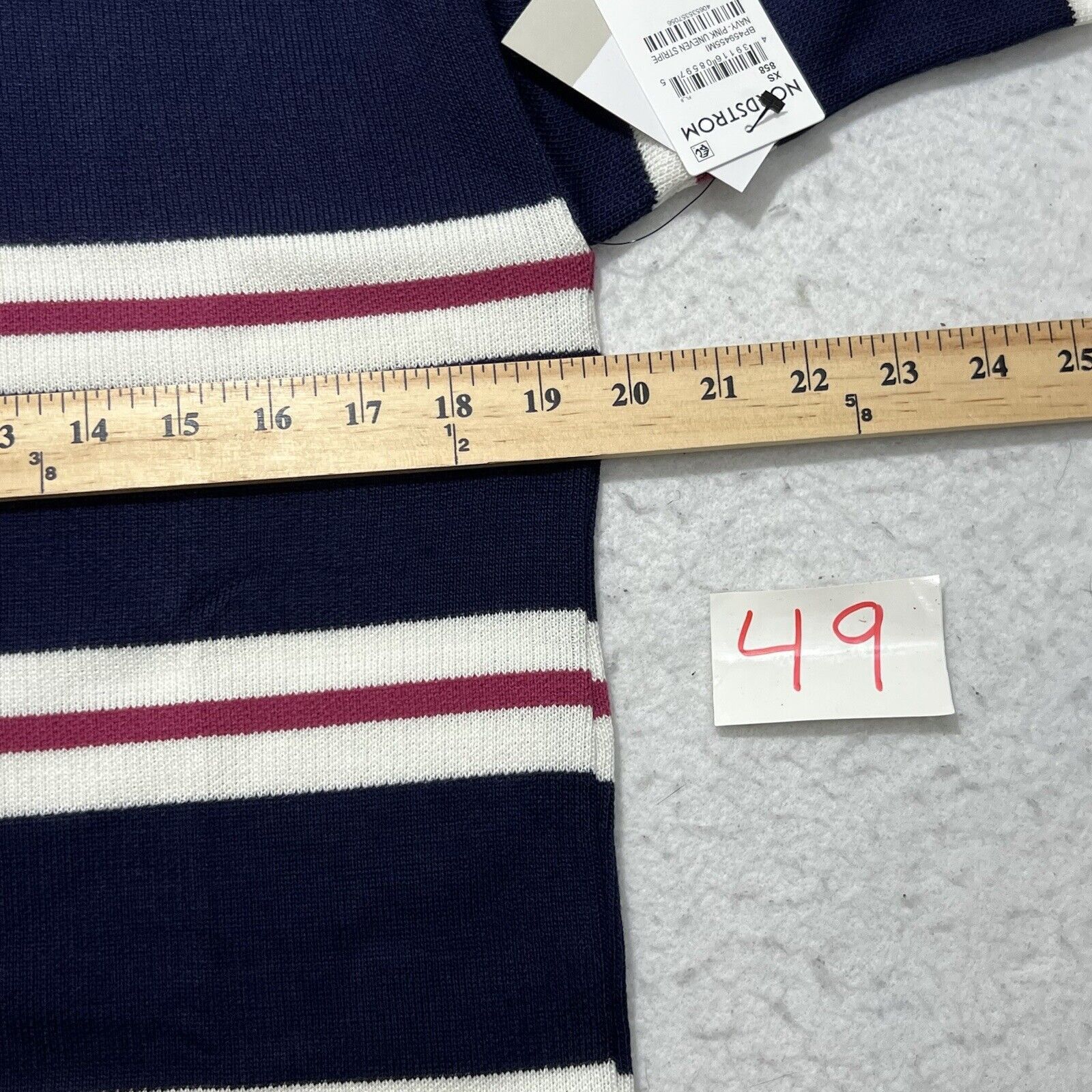 Nordstrom Nordstrom Blue White Pink Quarter Zip Striped Sweatshirt NWT Size XS / US 0-2 / IT 36-38 - 11 Thumbnail