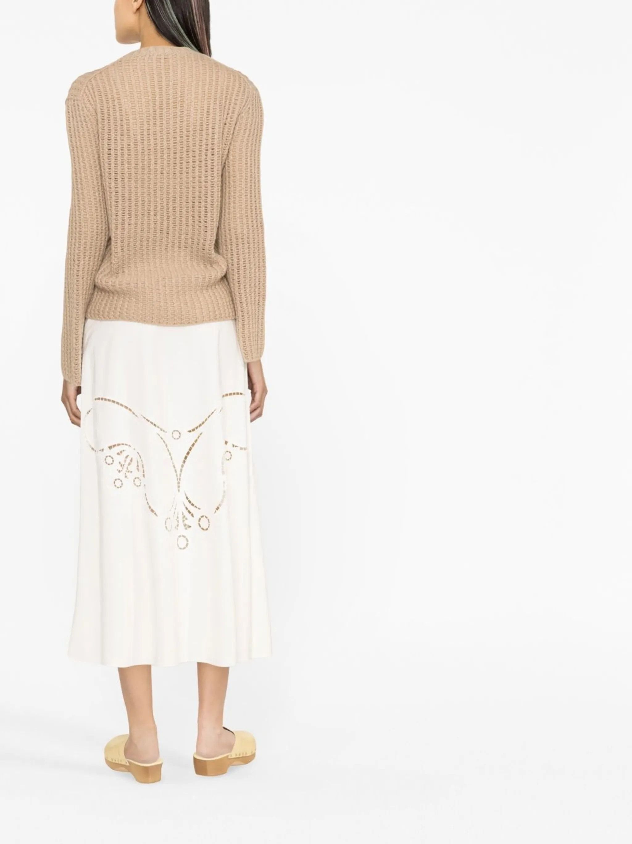 Chloe o1y0825 Crewneck Sweater in Beige Size L / US 10 / IT 46 - 3 Thumbnail