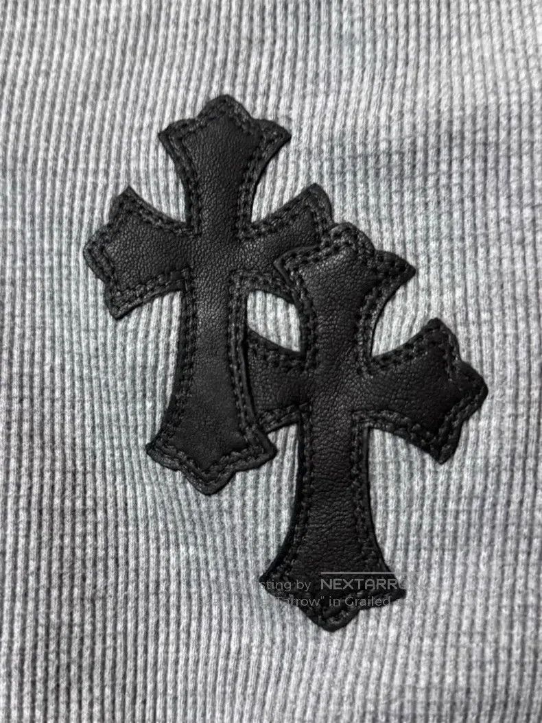 Chrome Hearts CHROME HEARTS Size M Grey Waffle Long Sleeve Sweater Size US M / EU 48-50 / 2 - 6 Thumbnail