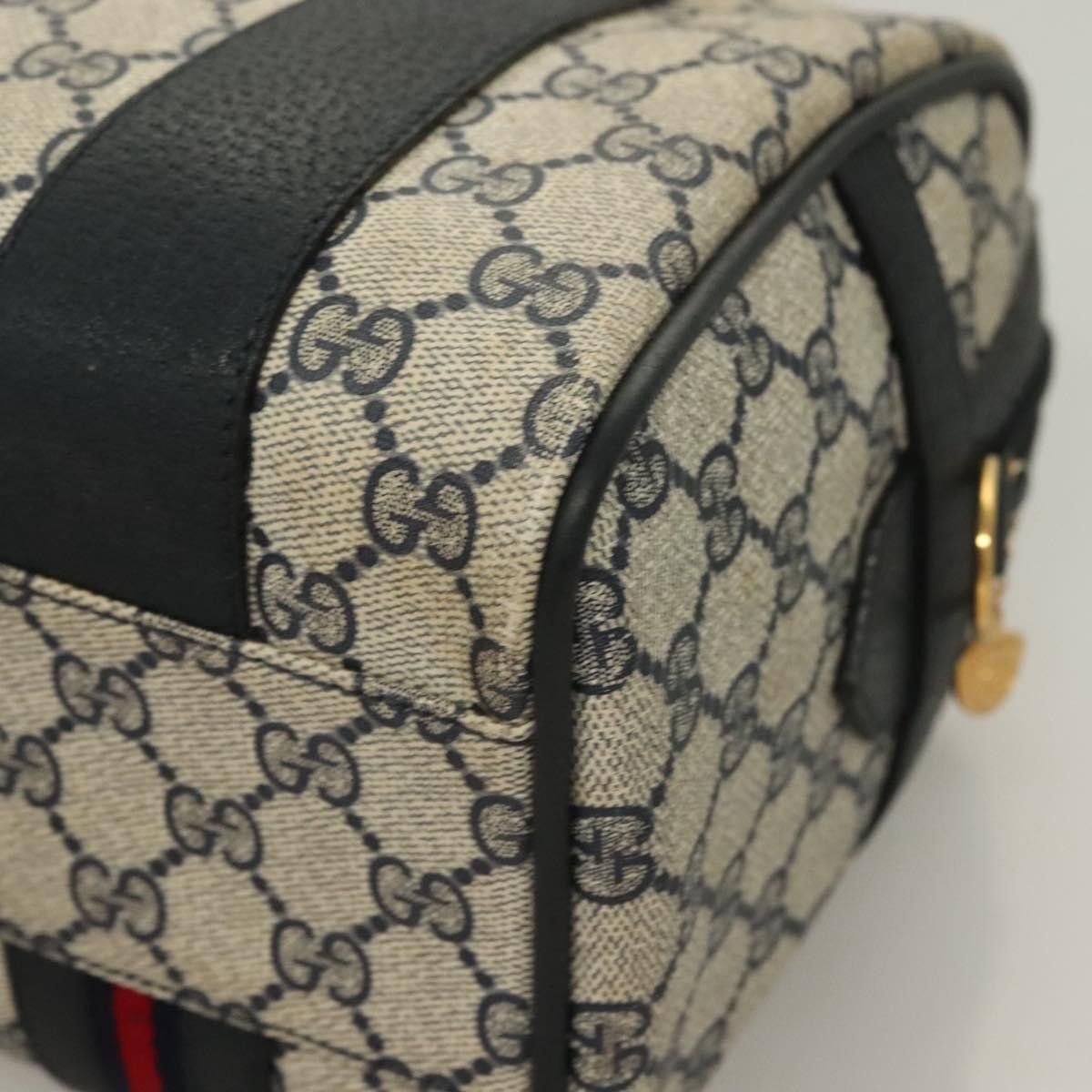 Gucci GUCCI GG Supreme Sherry Line Hand Bag Pvc Navy Gold Red Size ONE SIZE - 11 Thumbnail