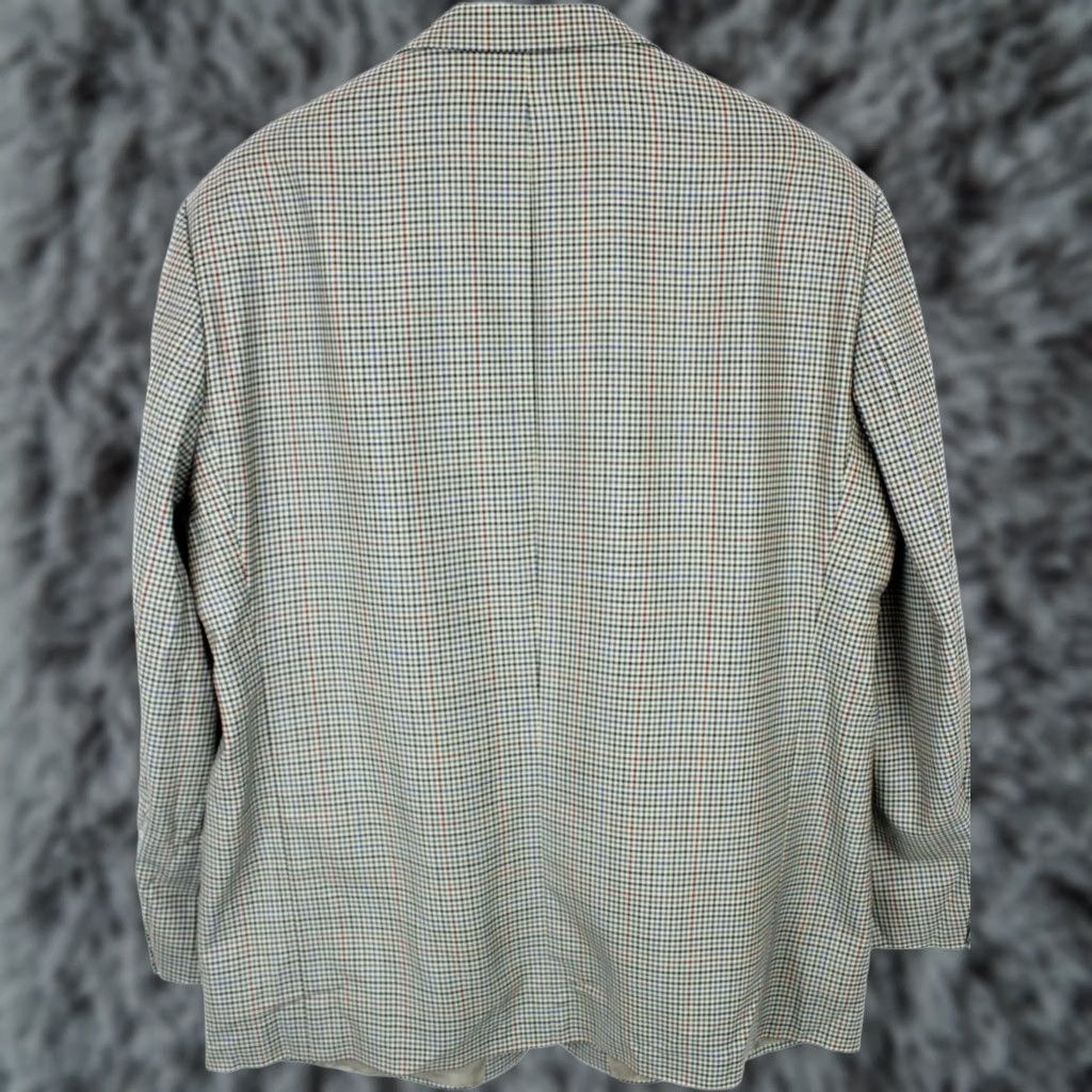 Vintage BAUMLER Blazer Men’s XL Wool Plaid Single Breasted Notch Lapel Pockets Multicoloured Patterned Featured Jacket Size 46R - 1 Thumbnail