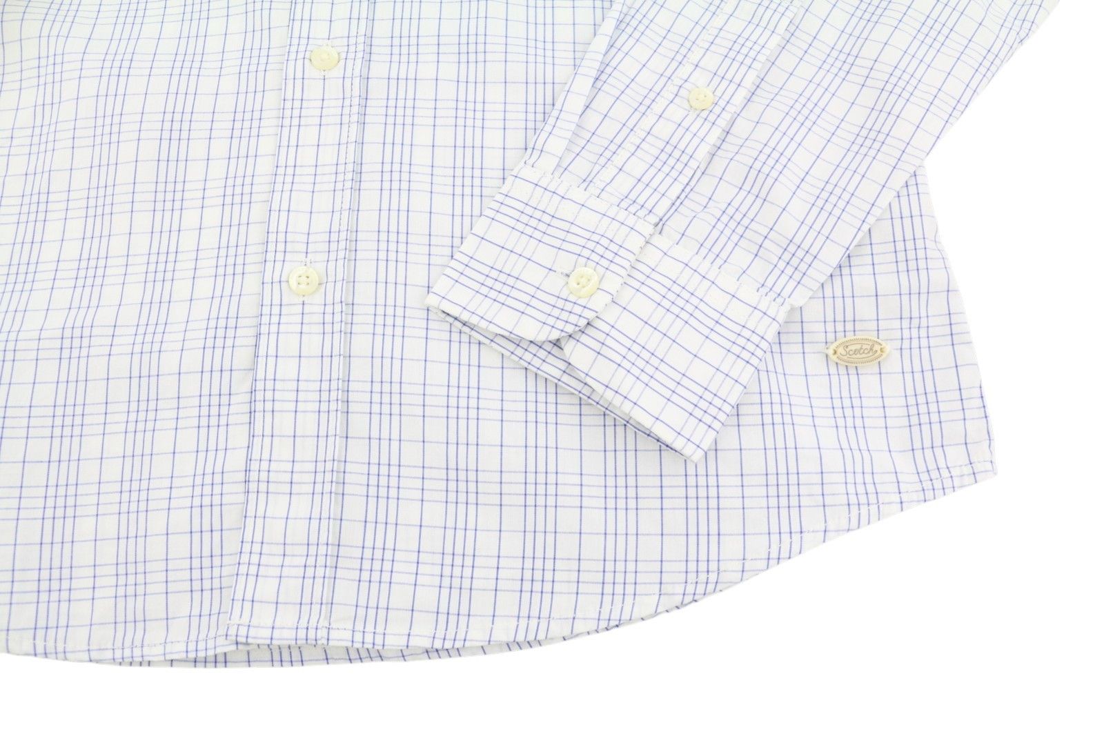Scotch & Soda S White Plaid Cotton Button-Up Spread Shirt 89046 Size US S / EU 44-46 / 1 - 6 Thumbnail