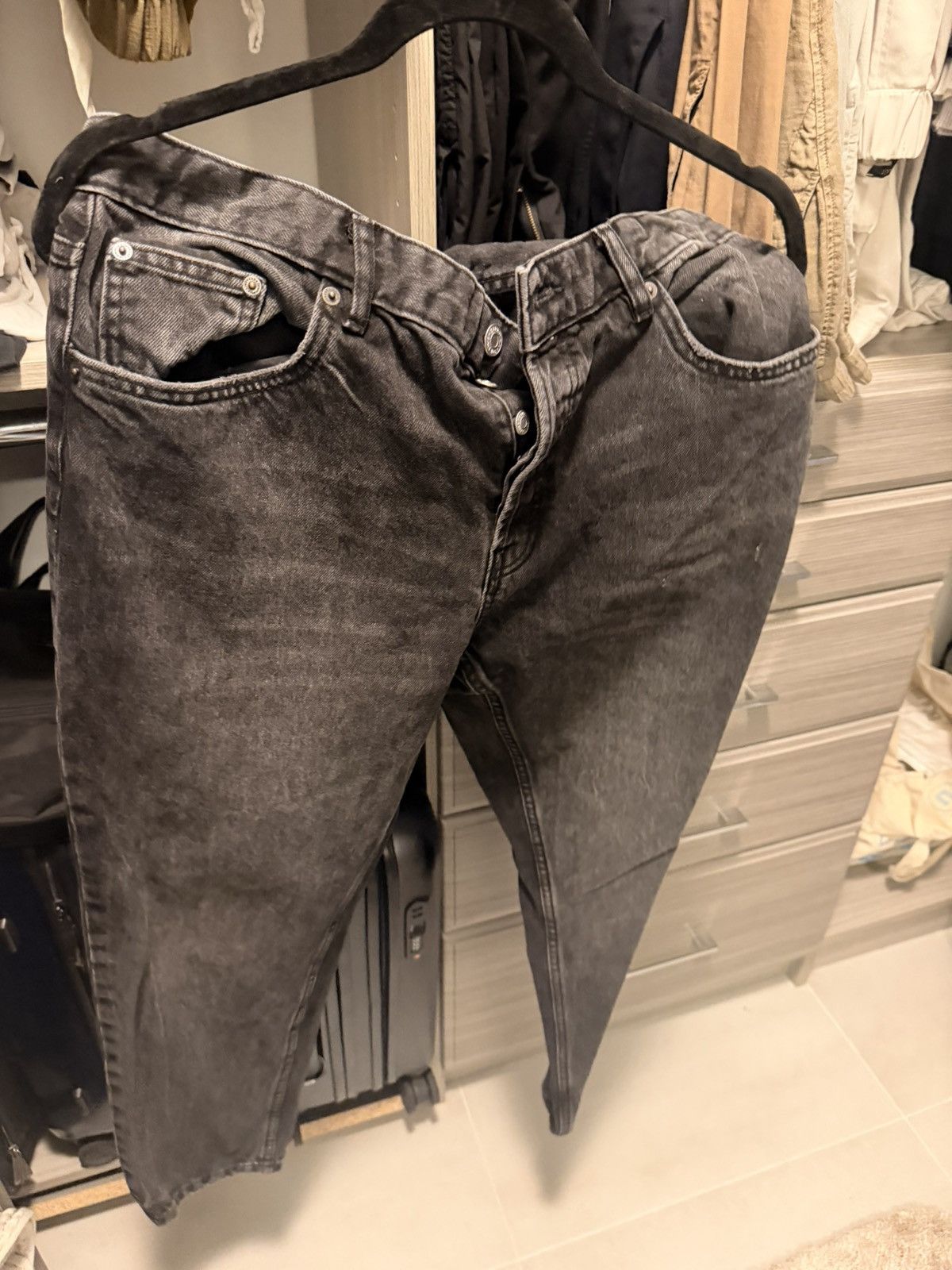 Zara Faded black grey denim Size US 34 / EU 50 - 1 Thumbnail