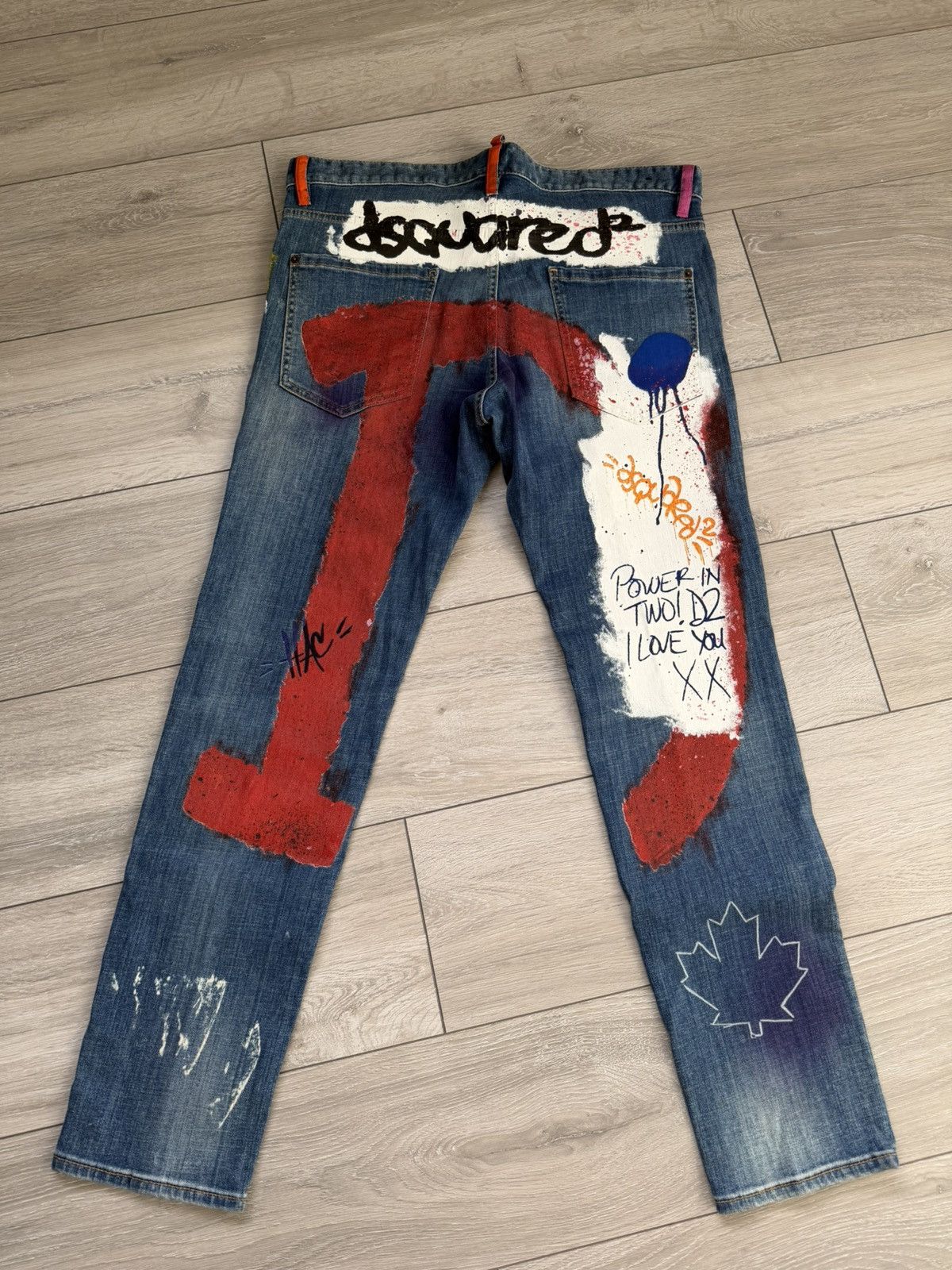 Dsquared2 Dsquared2 Skinny Dan Graffiti Wash Cropped Jeans Size US 34 / EU 50 - 3 Thumbnail