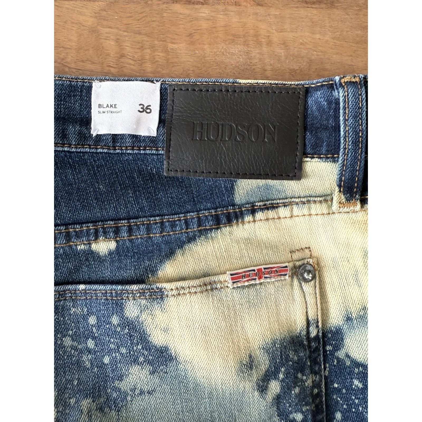 Hudson Hudson Jeans Hudson Blake Slim Straight Jeans Mens 36 Denim Blue Splatter 5-Pocket Logo casual slim fit Size US 36 / EU 52 - 4 Thumbnail