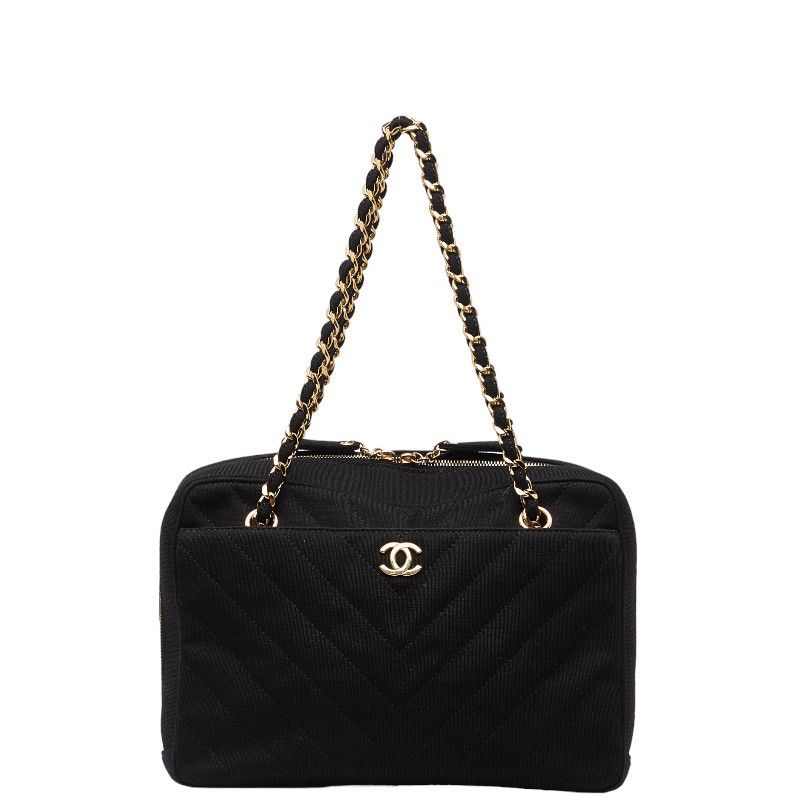 image of Chanel Cc Chevron Pocket Camera Bag in Black, Men's