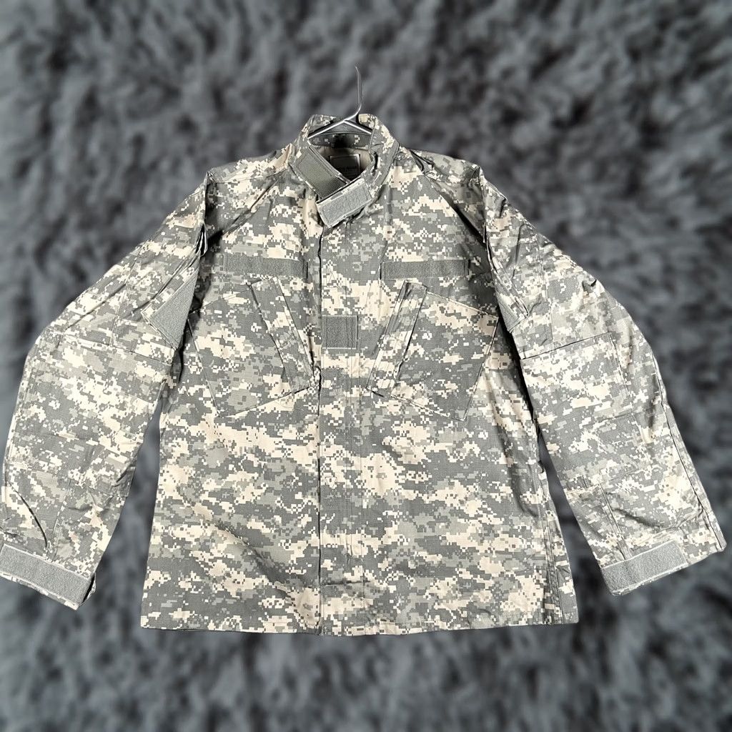 Vintage US Army Combat Uniform Jacket Mens Medium Gray Digital Camo ACU BDU Ripstop Size US M / EU 48-50 / 2 - 1 Thumbnail