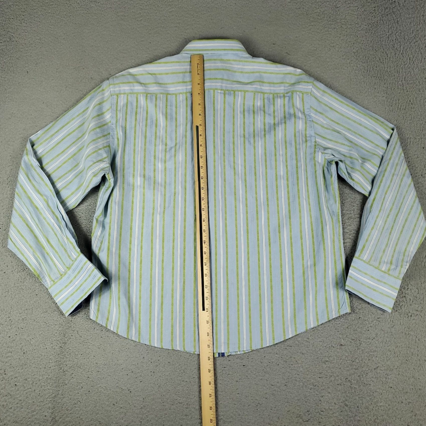 Robert Graham Robert Graham Shirt Mens Large Blue Green Striped Button-Up Long Sleeve Casual Business Formal Workwear Modern Classic Preppy Size US L / EU 52-54 / 3 - 3 Thumbnail