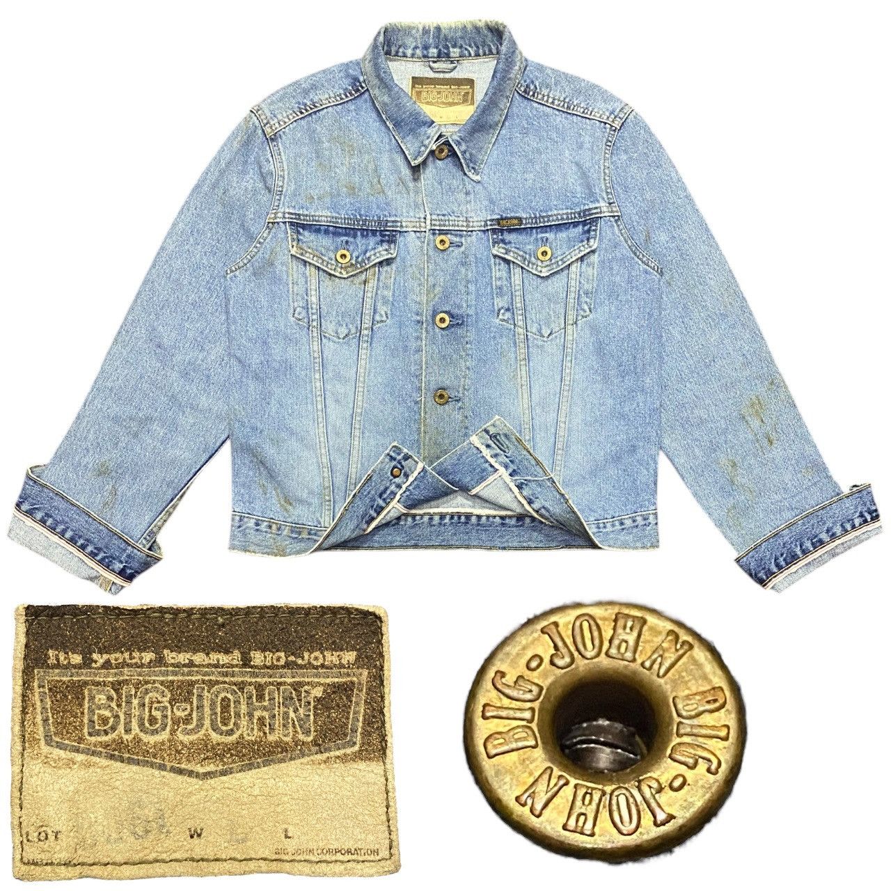 Big John Vintage Big John 1980s Selvedge Grunge Denim Jacket Jeans Size US S / EU 44-46 / 1 - 1 Thumbnail