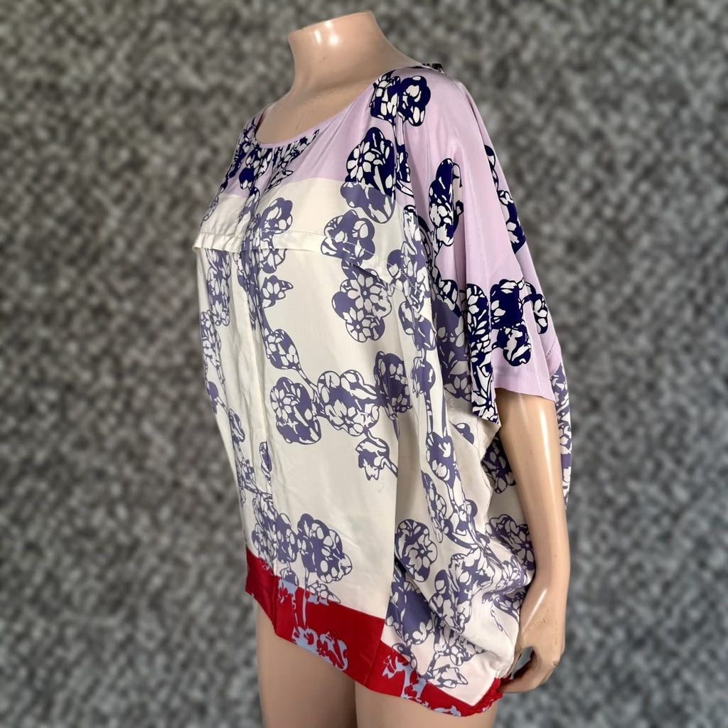 Diane von Furstenberg Diane von Furstenberg Shirt Womens M Purple Women Landie Floral Silk Bohemian Size M / US 6-8 / IT 42-44 - 1 Thumbnail