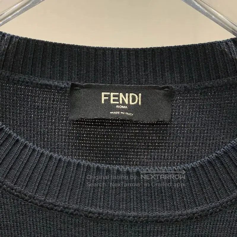 Fendi Fendi Men's Gray Wool Knit Sweater . Size US L / EU 52-54 / 3 - 3 Thumbnail