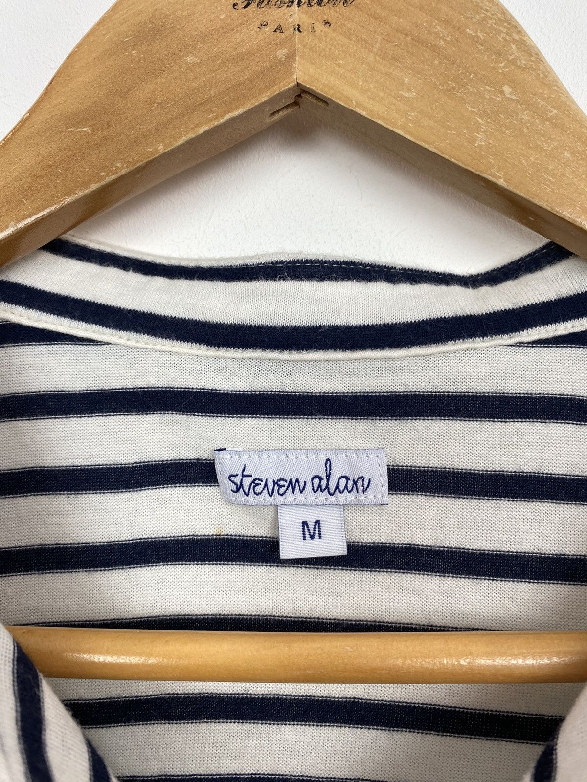 Steven Alan Steven Alan Short Sleeve Polo Shirt Size M Stripe white blue Size US M / EU 48-50 / 2 - 4 Thumbnail