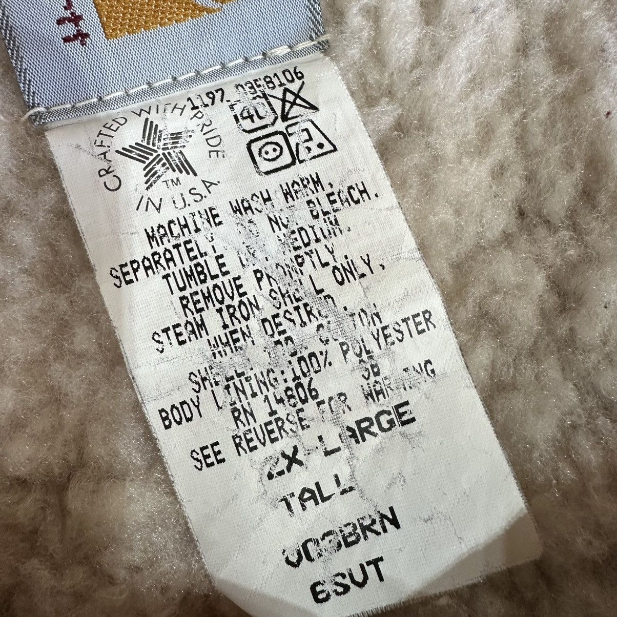 Carhartt Vintage 90s Made in USA Carhartt V03BRN Sherpa Vest 2XL Tall Size US XXL / EU 58 / 5 - 5 Thumbnail