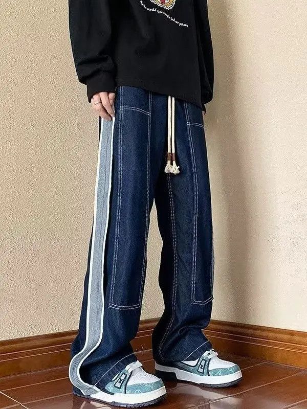 Japanese Brand × Jean Retro loose straight leg spliced jeans Size US 32 / EU 48 - 2 Thumbnail