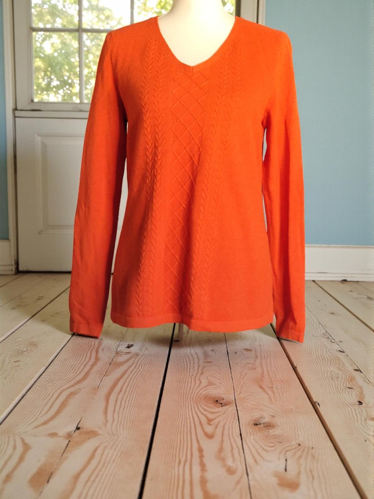 Other Talbots Cozy V-Neck Orange Sweater Size Small Size S / US 4 / IT 40 - 3 Thumbnail
