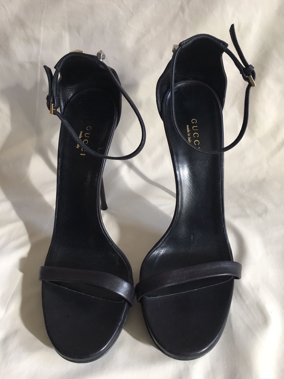Gucci GUCCI Kinga Black Leather Heels Sandals EU 40.5 Size US 10.5 / IT 40.5 - 6 Thumbnail