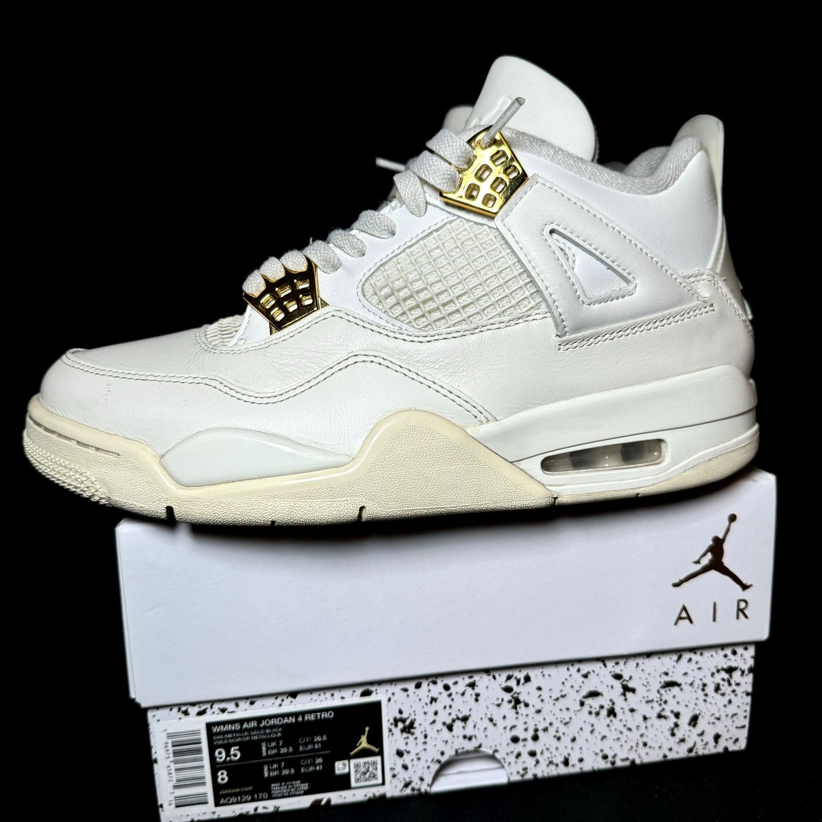 Jordan Brand × Nike Air Jordan 4 Retro Metallic Gold Women's Shoes - Size 9.5 Size US 9.5 / IT 39.5 - 8 Thumbnail
