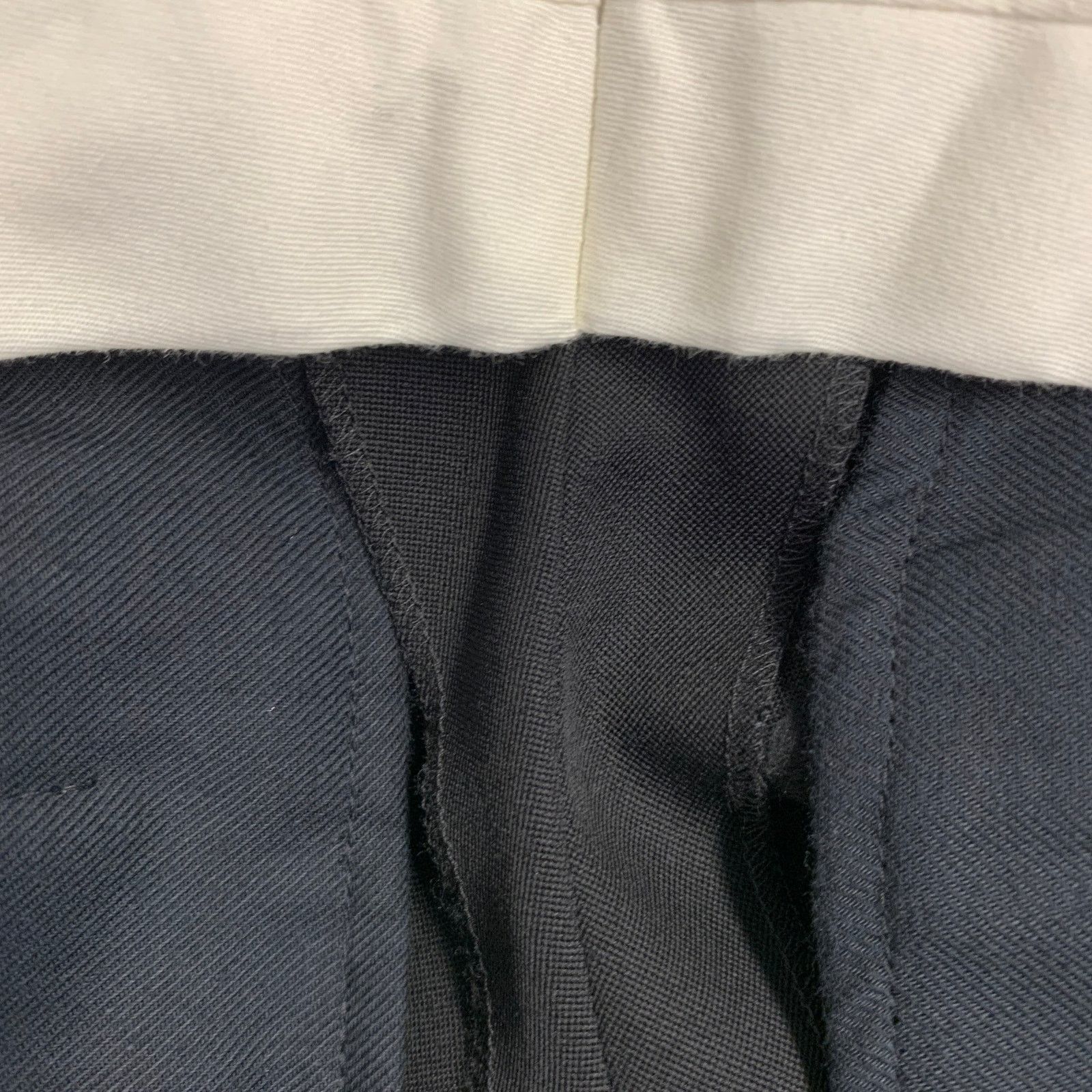 Alexander McQueen Size 30 Black Wool Barathea Flat Front Dress Pants Size US 30 / EU 46 - 7 Thumbnail